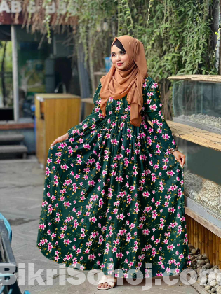 Pori Grown Dress in Premium Dubai Cherry Fabric, Free Size